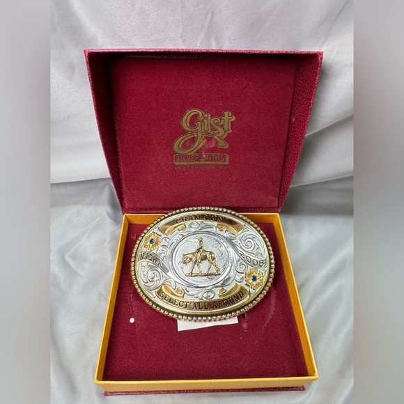 Gist Silversmiths NJQHA Champion Select All Around Belt Buckle 2008 NIB - Picture 2 of 12